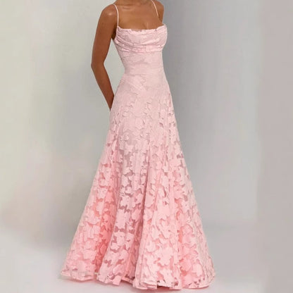 Female Simplicity French Romantic Style Backless Dress