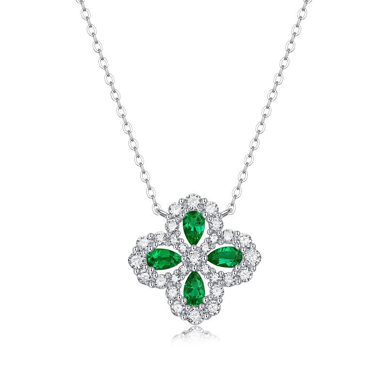 925 Silver Colorful Pendant With Chain To Cultivate Emerald