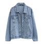 Women Jacket 2024 Autumn Winter Oversize Denim Jackets Washed Blue Jeans Coat