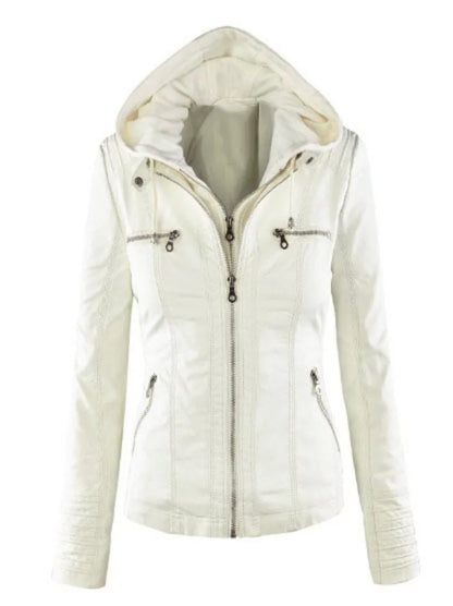 Winter Faux Leather Jacket Women Casual Basic Coats  Waterproof Windproof Coats