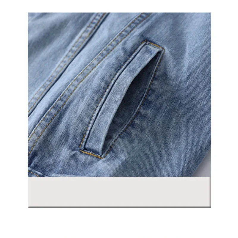 Women Jacket 2024 Autumn Winter Oversize Denim Jackets Washed Blue Jeans Coat