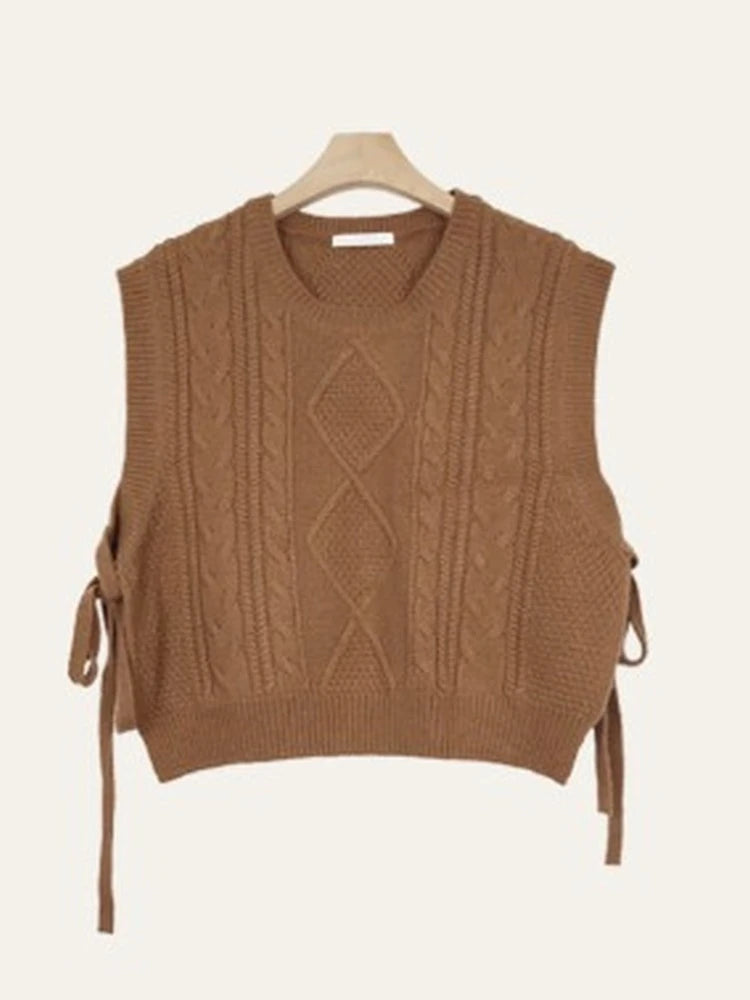 Sweater Vest Pullover Female Knitting Overszie Sweaters Sleeveless Tank Girls
