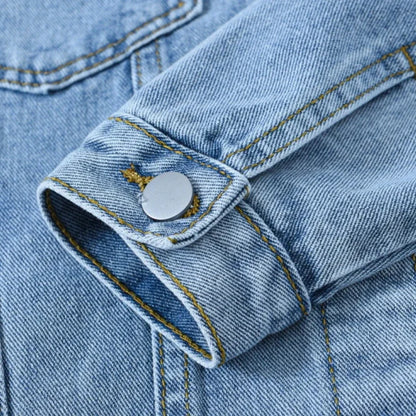 Women Jacket 2024 Autumn Winter Oversize Denim Jackets Washed Blue Jeans Coat