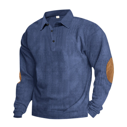American Men's T-shirt Spring And Autumn Long Sleeve Corduroy