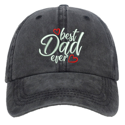 Washed Cotton Embroidered Letter Baseball Cap