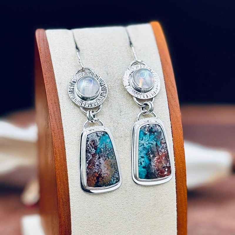 Retro Geometric Enamel Personalized Earrings