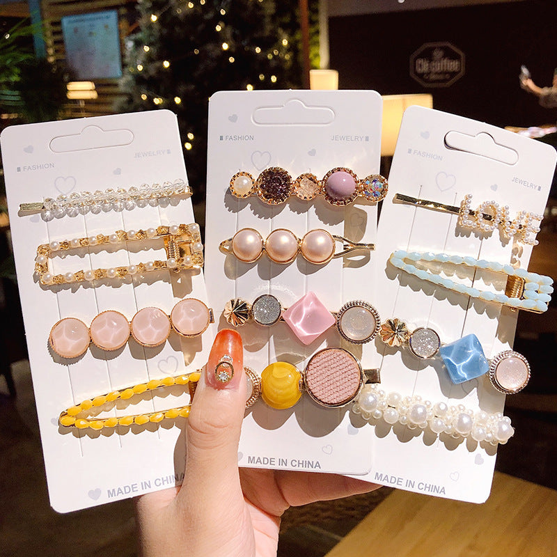 Girl's Simple Pearl Clip Set Hair Accessories