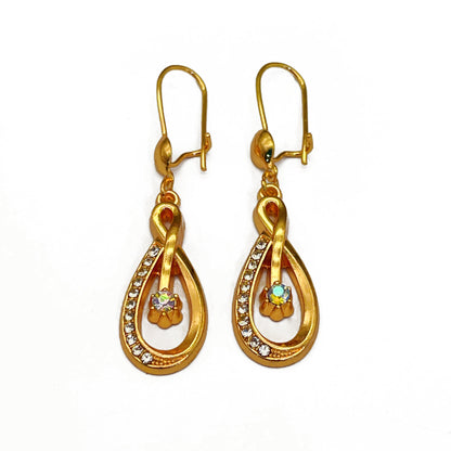 Vintage Inlaid Zircon Shining Diamond Hollowed Fashion Earrings