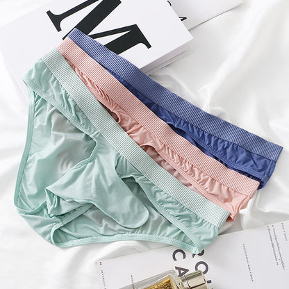 Low Waist Briefs Underwear Ice Silk Men's Sexy Panties