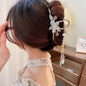 Antique Tassel Large Pearl Clip Metal Hairpin