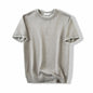 Lazy And Versatile Knitted Round Neck T-shirt For Men