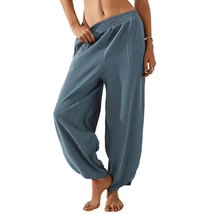 Women's Casual Pure Color All-matching Casual Pants With Pockets