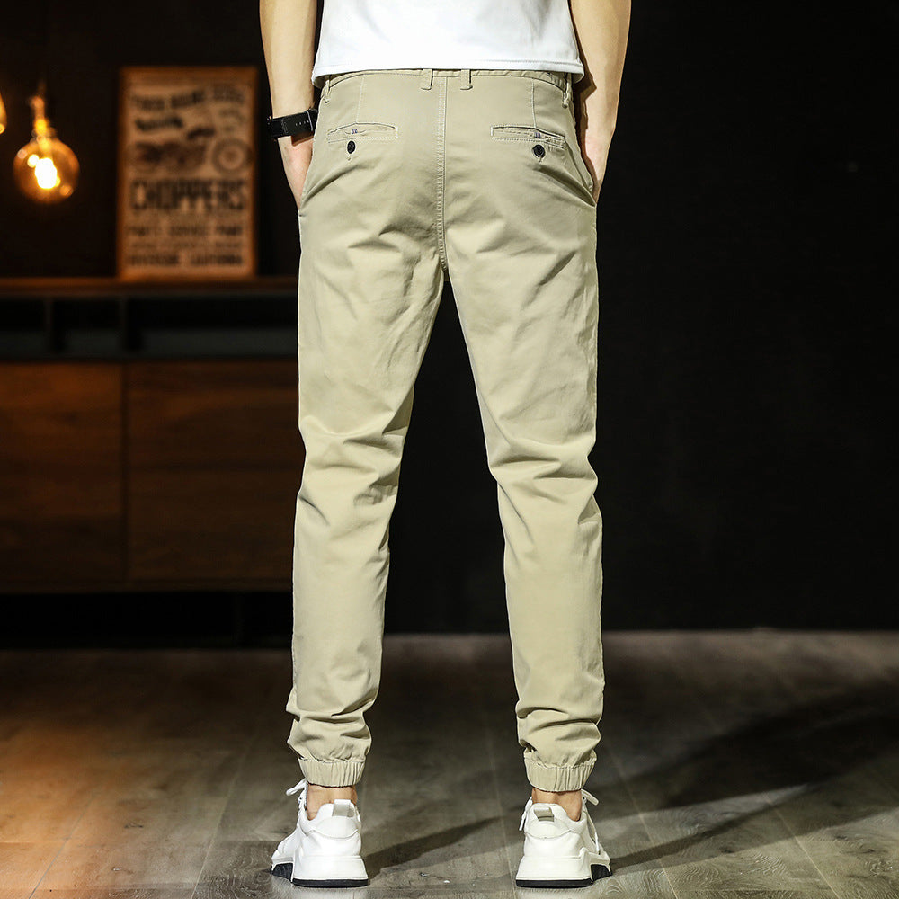 Men's Simplicity Color Versatile Loose Ankle-tied Casual Pants