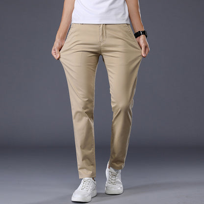 Men's Solid Color Casual Pants Korean Style Straight Trousers
