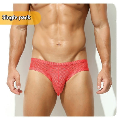 Sexy Back Hollow Men's Briefs Low Waist Sexy Three-dimensional
