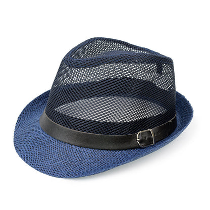 Men's Simple Color Matching Linen Sun Hat