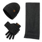 Thermal Knitting Hat Scarf And Gloves Three-piece Set