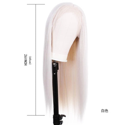 Hot Sale Ladies Front Lace Long Straight Chemical Fiber Wig Head Cover
