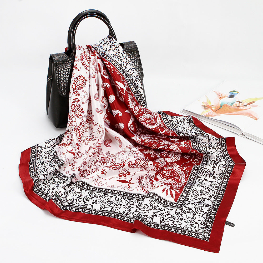 Spring And Autumn New 90cm Silk Scarf Silk Square