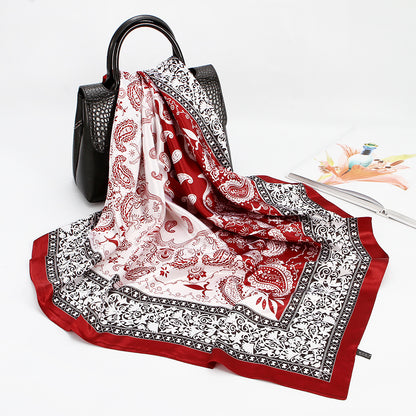 Spring And Autumn New 90cm Silk Scarf Silk Square