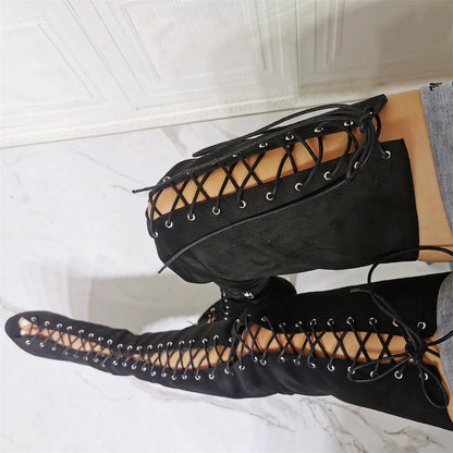 Sexy Peep-toe Lace-up Stiletto Heel Women's Boots