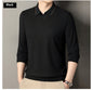 New Men's Vertical Stripes Solid Color T-shirt Bottoming Shirt