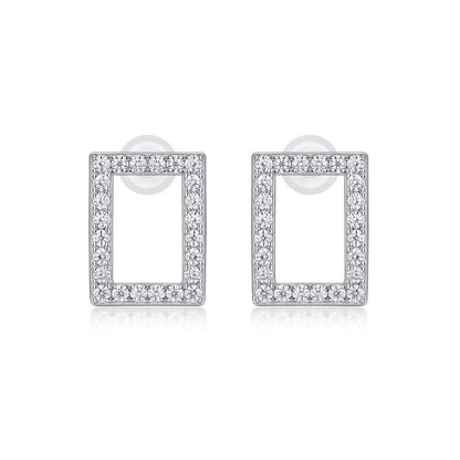 In Full Swing - Fashionable And Affordable Jewelry With Moissanite S925 Sterling Silver And Platinum-plated Stud Earrings