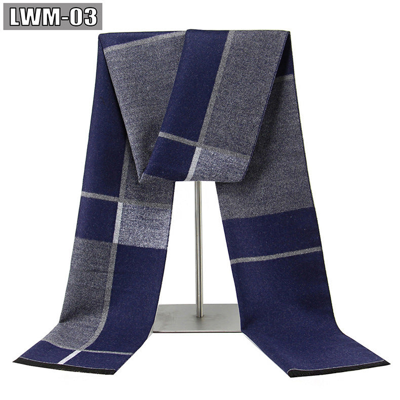 Men's Scarf European And American Cashmere Autumn And Winter Business Plaid