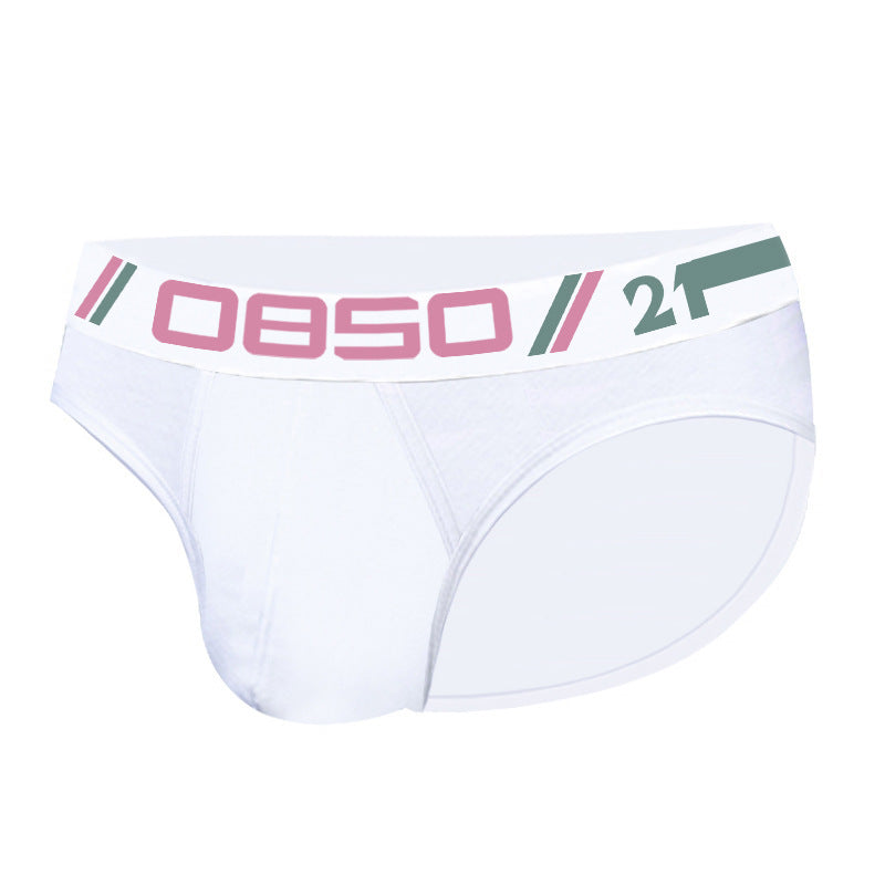 Men's Cotton Underwear Sexy Comfortable Breathable Solid Color Low Waist Convex