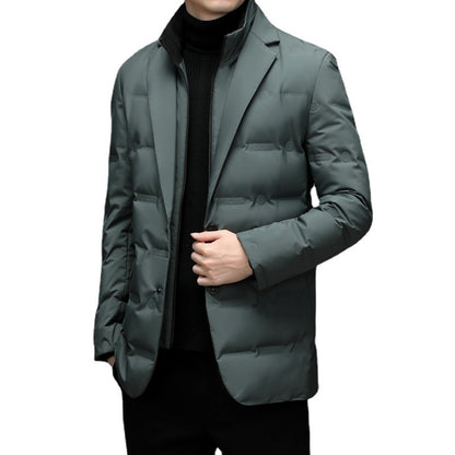 Winter Men's Cold-proof Down Jacket Coat Suit Scarf Collar