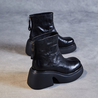 Autumn And Winter New Thick Bottom Chunky Heel Women's Ankle Boots