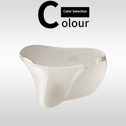 Men's Solid Color High Luxury Low Waist Transparent All-inclusive Briefs