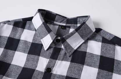 Teenage Men's Checked Long-sleeved Casual Shirt