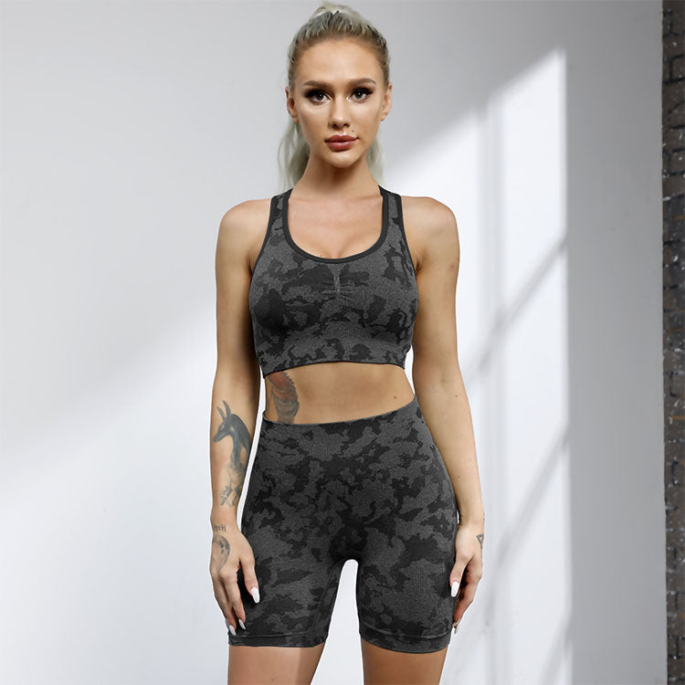 Sports Bra Hip-lifting Fitness Shorts Cross-border Sports Suit Seamless Yoga Suit Women
