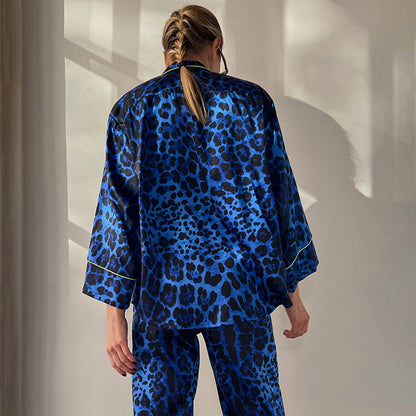 Fashion Leopard Print Pajamas Suit Women