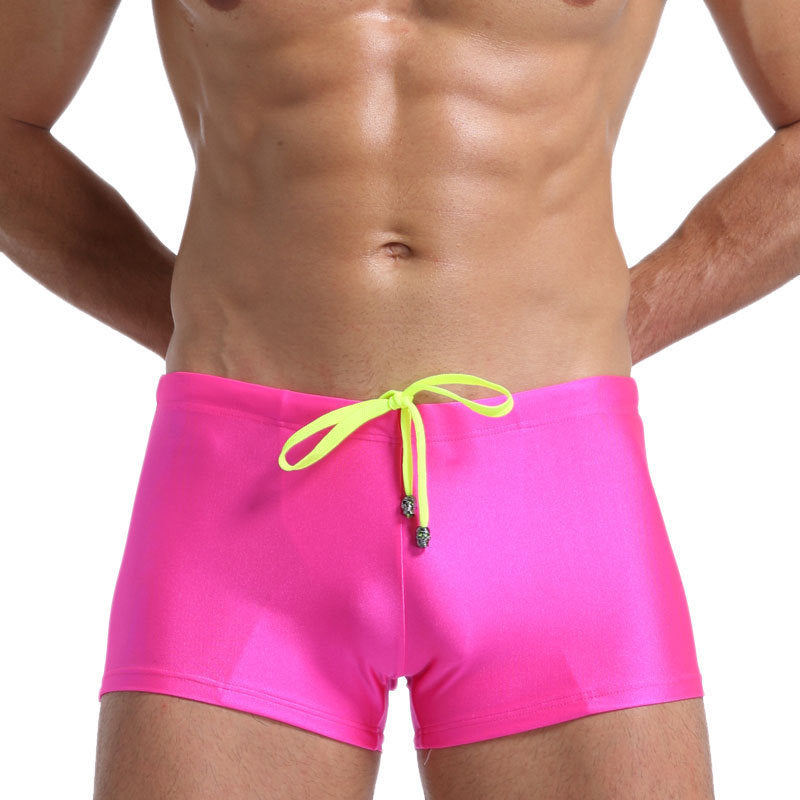 Men's Boxer Swimming Trunks Fashion Lace-up Design