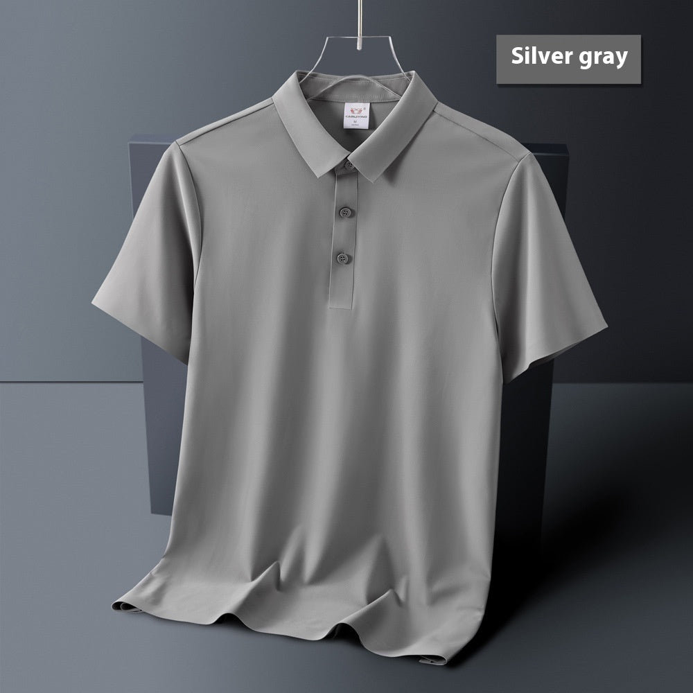 Ice Silk Seamless Cool Short Sleeve Polo