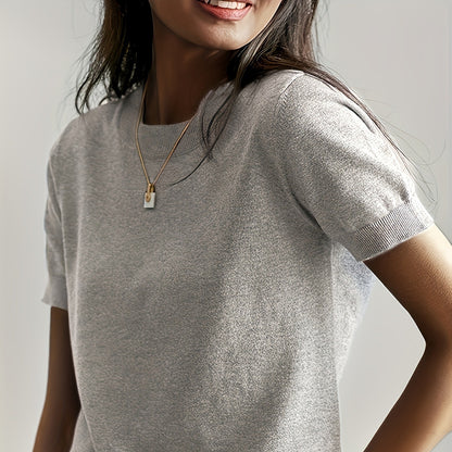 Round Neck Short Sleeve Thin Loose Casual Women's Sweater