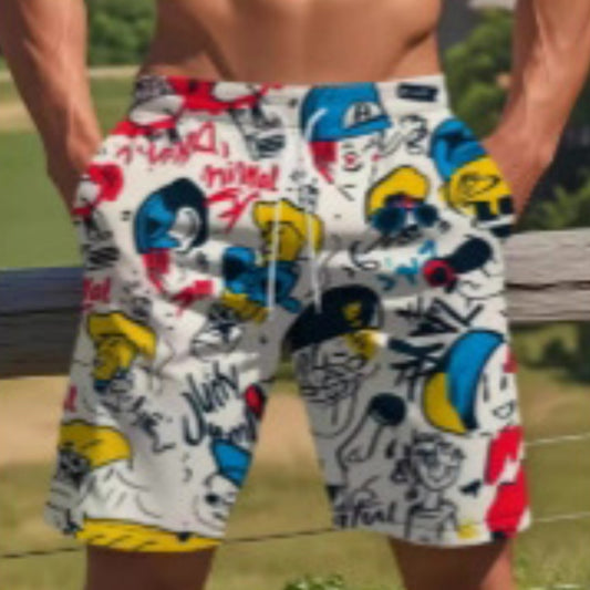 Men's 3D Digital Printing Loose Casual Shorts