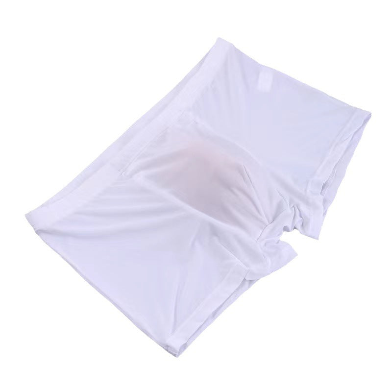 Men's Boxer Ice Silk Underwear Cup Combination U Convex Sexy