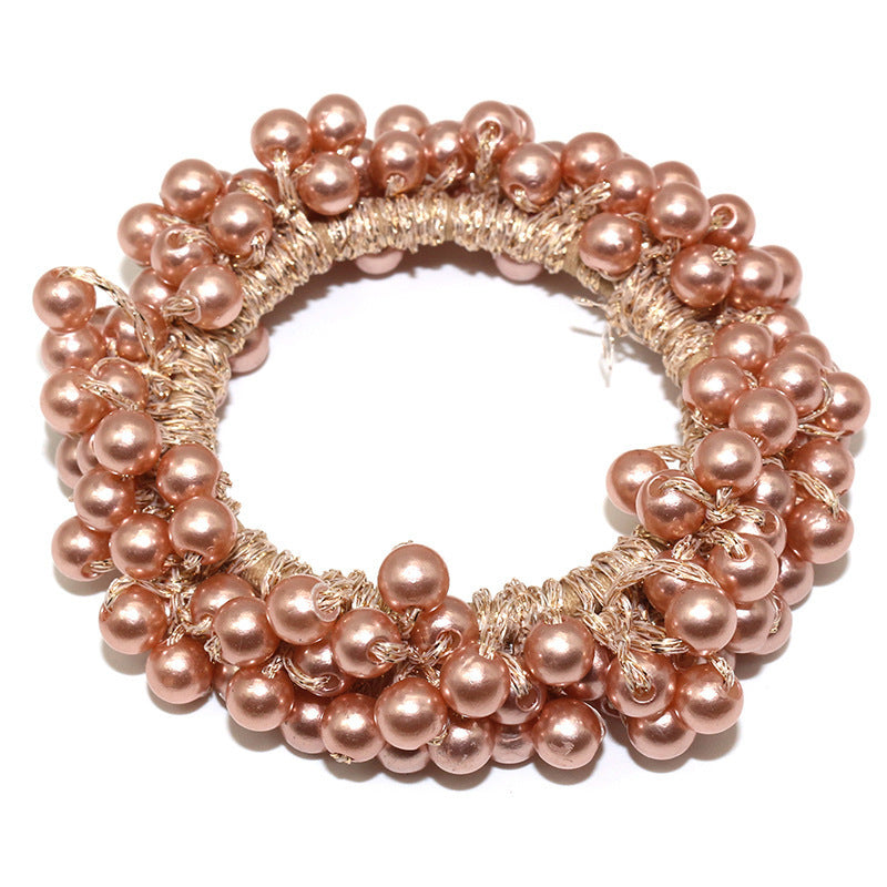 Handmade Crochet Rubber Band Hair Tie Pearl