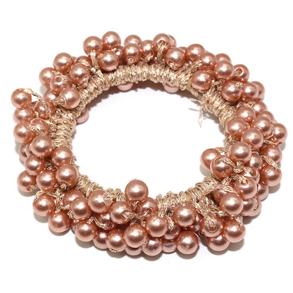 Handmade Crochet Rubber Band Hair Tie Pearl