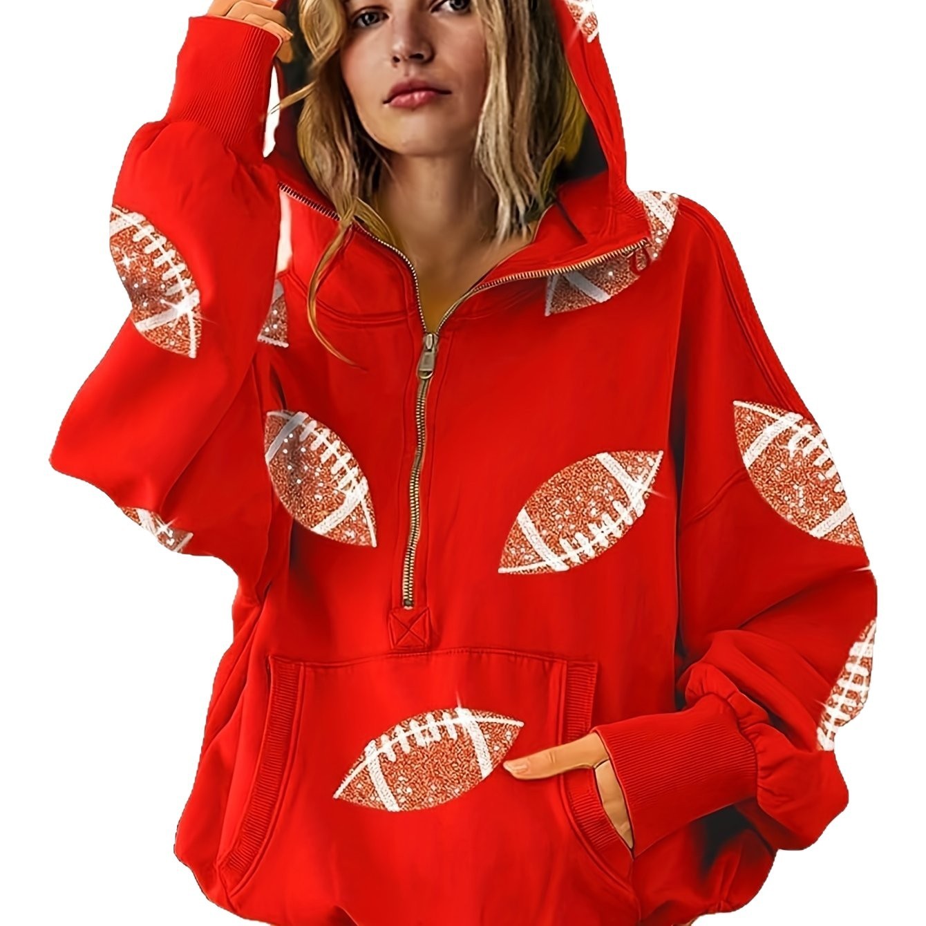 Sweater Women's Clothing Zipper Drawstring Long Sleeve