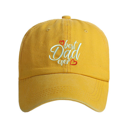 Washed Cotton Embroidered Letter Baseball Cap