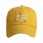 Washed Cotton Embroidered Letter Baseball Cap