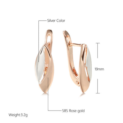 Two-tone Peach Heart Earrings European And American All Match Personality