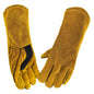 Outdoor Camping BBQ Gloves Welding Non-slip Wear-resistant Protective Leather Gloves Heat Insulation