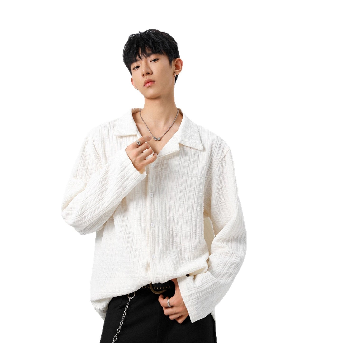 Men's Fashion Brand Jacquard Design Casual Shirt