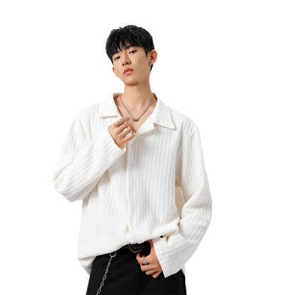 Men's Fashion Brand Jacquard Design Casual Shirt