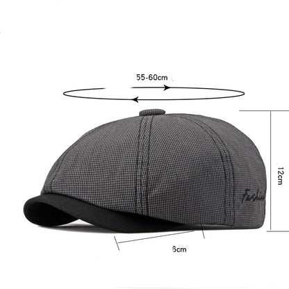 Spring And Summer Thin Breathable Octagonal Cap Male
